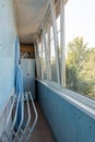 The interior of the long balcony of the apartment