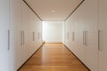 Interior, long corridor with wardrobes Royalty Free Stock Photo