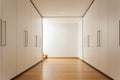 Interior, long corridor with wardrobes Royalty Free Stock Photo