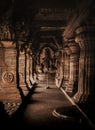 Interior look of Badami cave 3, is the largest and the most well-maintained cave out of the four rock-cut caves in Badami,