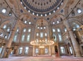 Interior low angle shot of Eyup Sultan Mosque, Istanbul, Turkey