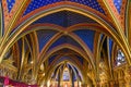 Interior of Lower Chapel of Sainte-Chapelle in Paris, France