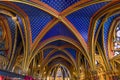 Interior of Lower Chapel of Sainte-Chapelle in Paris, France Royalty Free Stock Photo