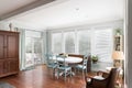 Interior of a luminous house with brightly colored walls in Overland Park, Kansas, USA