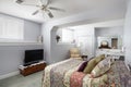 Interior of a luminous house with brightly colored walls in Overland Park, Kansas, USA