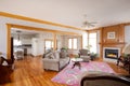 Interior of a luminous house with brightly colored walls in Overland Park, Kansas, USA