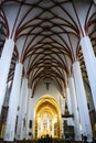 Interior of Lutheran St. Thomas Church Thomaskirche in Leipzig, Germany. November 2019 Royalty Free Stock Photo