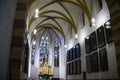 Interior of Lutheran St. Thomas Church Thomaskirche in Leipzig, Germany. November 2019 Royalty Free Stock Photo