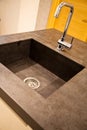 Interior of modern kitchen and ceramic sink and tap Royalty Free Stock Photo