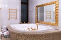 Interior of a luxury bathroom with jacuzzi Royalty Free Stock Photo