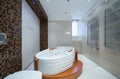 Interior of a luxury bathroom with jacuzzi tub Royalty Free Stock Photo