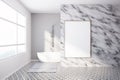 Interior of luxury bathroom marble walls, poster Royalty Free Stock Photo