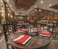 Interior of a luxury hotel Asian restaurant Royalty Free Stock Photo
