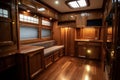 Interior of a luxury motorhome.