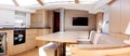 Interior of luxury sailing boat