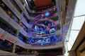 Interior of the luxury shopping mall for The Chinese new Year of Monkey set up in Shanghai Royalty Free Stock Photo