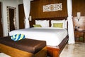 Interior of luxury tropical bedroom Royalty Free Stock Photo