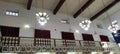 Interior of Madhya Bharat Hindi Sahitya Samiti auditorium in Indore decorated with the pictures of celebrates hindi authors