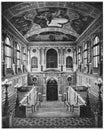 Interior of the main entrance and main staircase in Burgtheater after 1888 in Vienna, Austria.