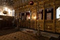 The interior of the main hall of the Church of Nativity in Bethlehem in the Palestinian Authority, Israel Royalty Free Stock Photo