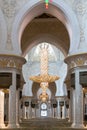 Interior of the main prayer hall, Sheikh Zayed Grand Mosque, Abu Dhabi, UAE Royalty Free Stock Photo