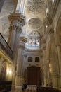 Interior of Malaga Cathedral of Encarnacion, Malaga, Spain