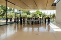 Interior with many customers in the new Apple store