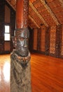 Interior of a Maori meeting house. Royalty Free Stock Photo