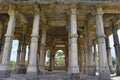 Interior of Maqbara - Cenotaph in front of Kevda Masjid, built in stone and carvings details of architecture columns, an Islamic Royalty Free Stock Photo