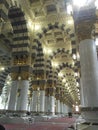 Interior of Masjid Nabawi, Madinah, Saudi Arabia