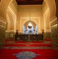 Interior of the mausoleum of Moulay Ismail in Meknes Royalty Free Stock Photo