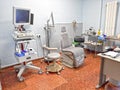 Interior of medical room with ultrasound diagnostic equipment.