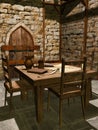 Interior of a medieval watchtower Royalty Free Stock Photo