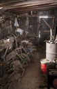 Interior of messy parts shed Royalty Free Stock Photo