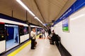 Interior of metro station Nuevos Ministerios in Madrid, Spain