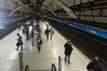 Interior of metro station Sagrera in Barcelona, Spain.