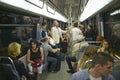 Interior of the Metro Train, Paris, France Royalty Free Stock Photo
