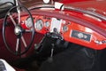 Interior of an MG antique sports car