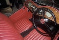 Interior of an MG at the Westminster MG Car Museum in Westminster, Vermont