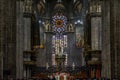 Interior of the Milan Cathedral during the holy mass, horizontal