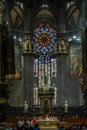 Interior of the Milan Cathedral during the holy mass