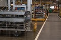 Interior of moden production line manufactering factory building with clear ways and working areas