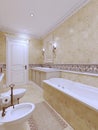 Interior of a modern bathroom, classic design Royalty Free Stock Photo