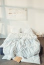 interior of modern bedroom at morning with mess Royalty Free Stock Photo