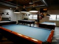 Interior of modern billiard hall. Royalty Free Stock Photo