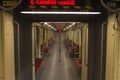 Interior of the modern Budapest metro (subway) Royalty Free Stock Photo