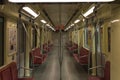 Interior of the modern Budapest metro (subway) Royalty Free Stock Photo
