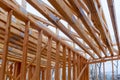 Interior framing of new house under construction Royalty Free Stock Photo