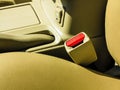 Interior modern car elements, close-up of seat belt Royalty Free Stock Photo