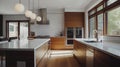 The interior of a modern, comfortable, spacious kitchen Royalty Free Stock Photo